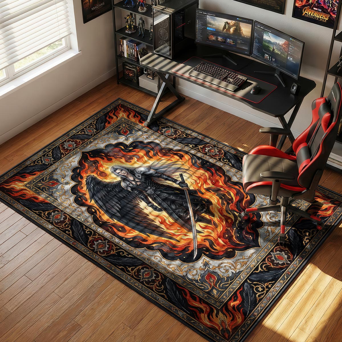 Sephiroth Einflügeliger Engel Teppich - Final Fantasy VII Stuhlunterlage