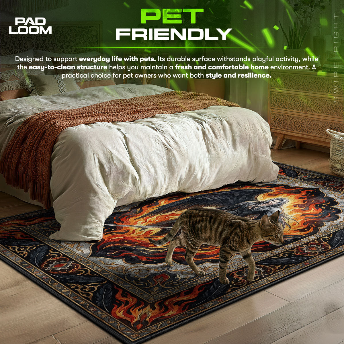 Sephiroth Einflügeliger Engel Teppich - Final Fantasy VII Stuhlunterlage