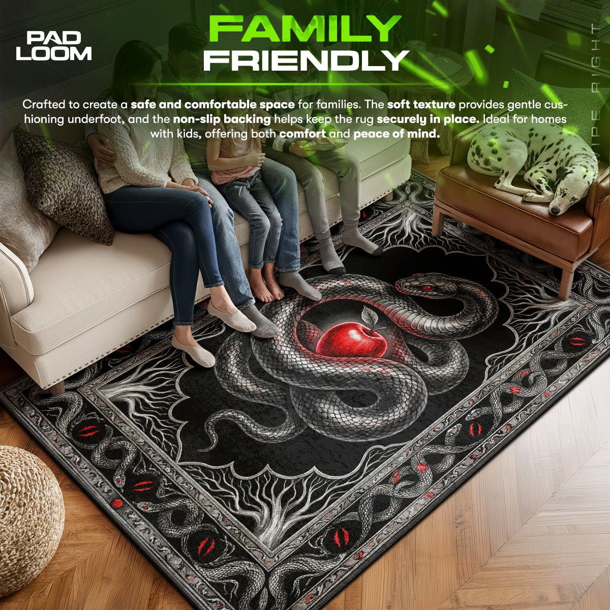Area character design printed on rug