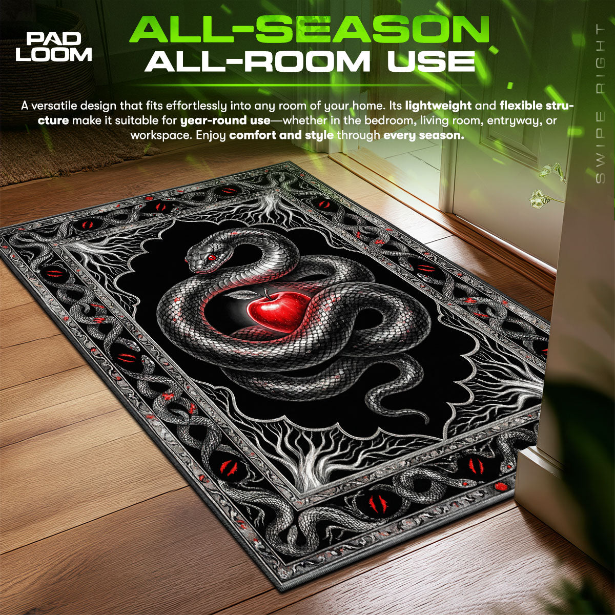 Detailed close-up of Serpent rug pattern