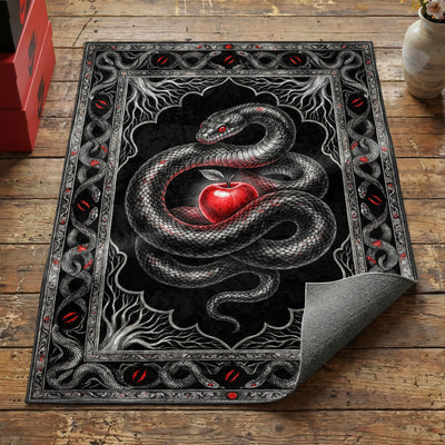 Serpent & Forbidden Fruit Rug — Gothic Dark Biblical Area Rug
