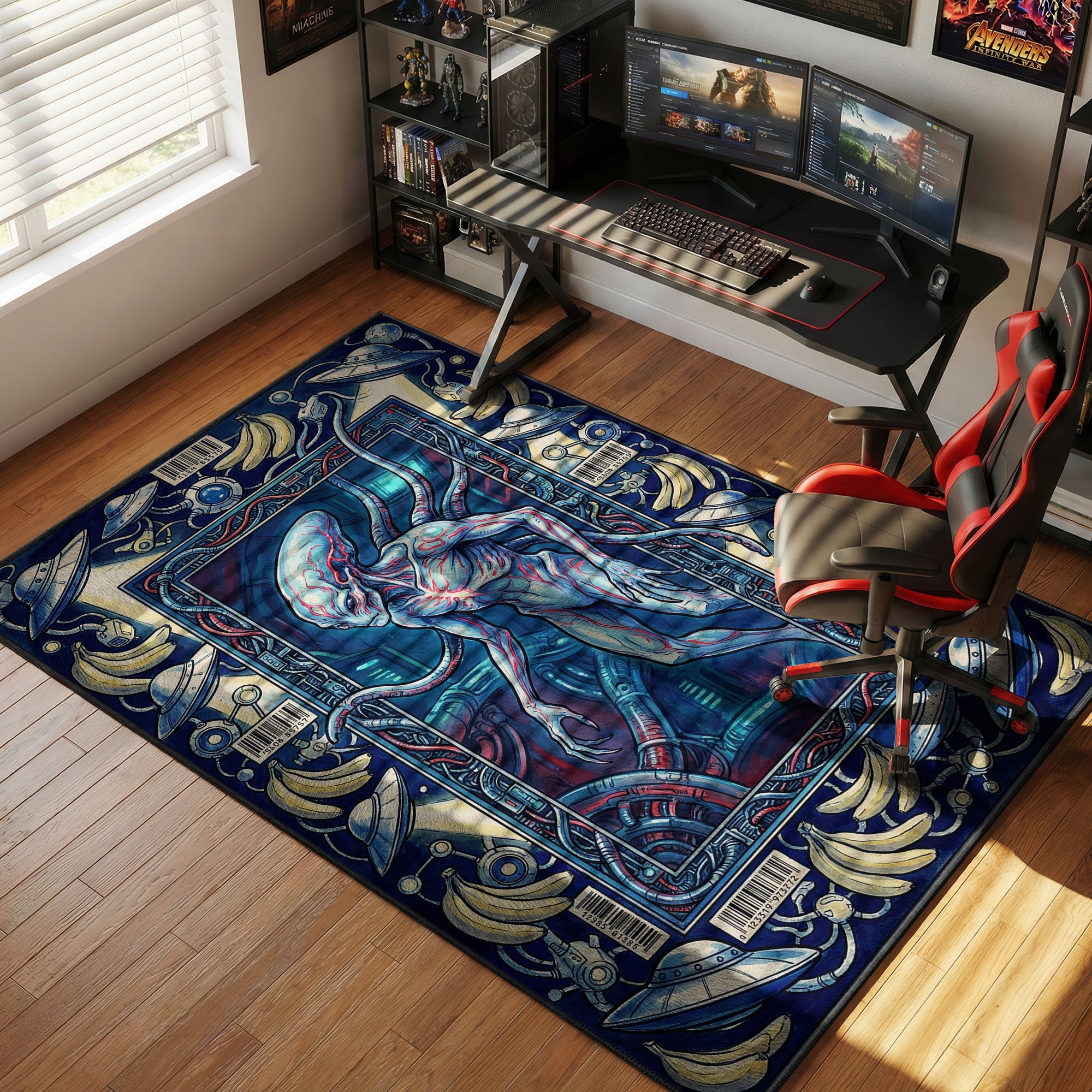Serpo Alien Biotech Dandadan Chair rug — main product view