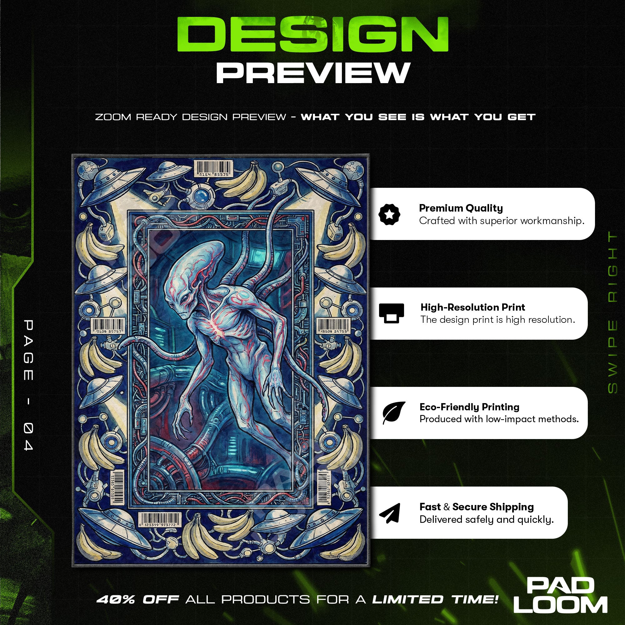 Chair character design printed on rug