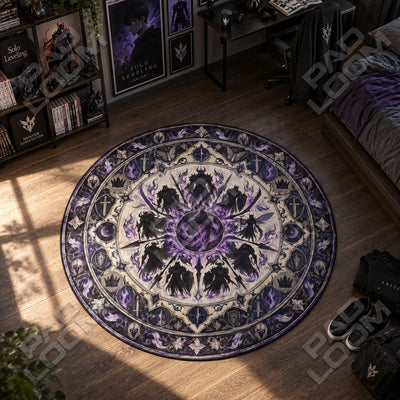 Shadow Army Violet Round Rug - Solo Leveling Chair Mat