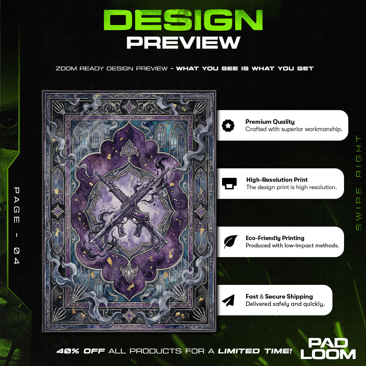 Shadow Arsenal Phantom Rug - Valorant Chair Mat