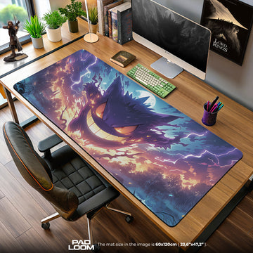 Shadow Gengar Mouse Pad, Ghost Pokémon Gaming Desk Mat