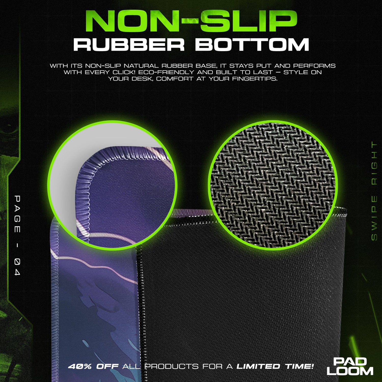 Shadow Gengar Mouse Pad, Ghost Pokémon Gaming Desk Mat Padloom