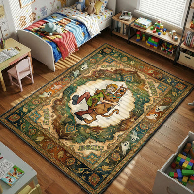 Shaggy and Scooby Scared Rug — Scooby-Doo Cartoon Area Rug