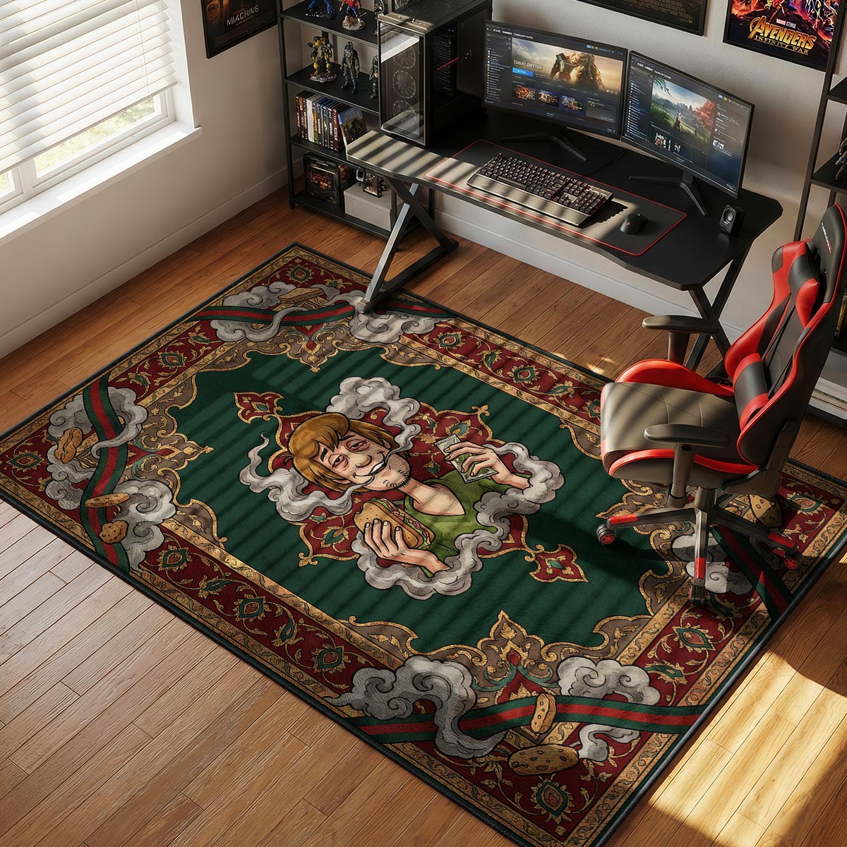 Stoned Shaggy Monogram Luxury Hype Floor rug — main product view