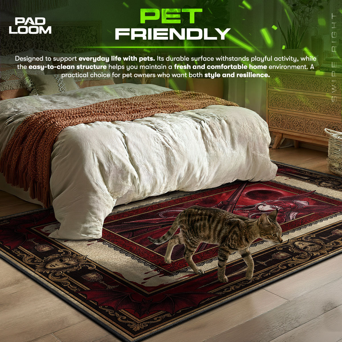 Shalltear Crimson Valkyrie Rug - Overlord Chair Mat