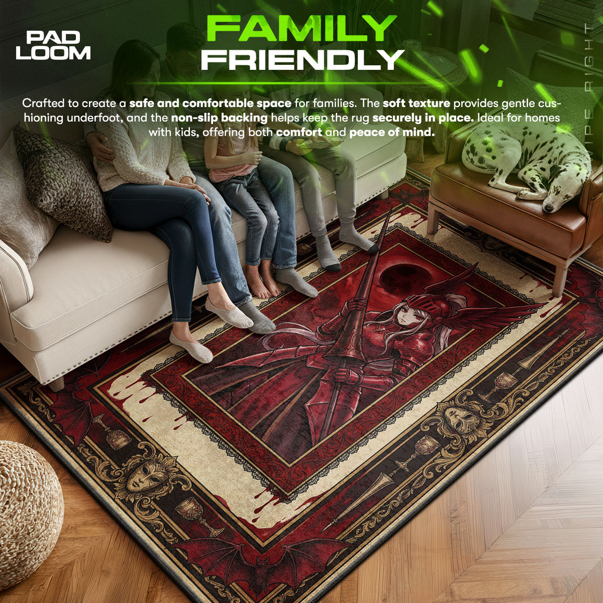 Shalltear Crimson Valkyrie Rug - Overlord Chair Mat