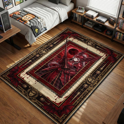Shalltear Crimson Valkyrie Rug - Overlord Chair Mat