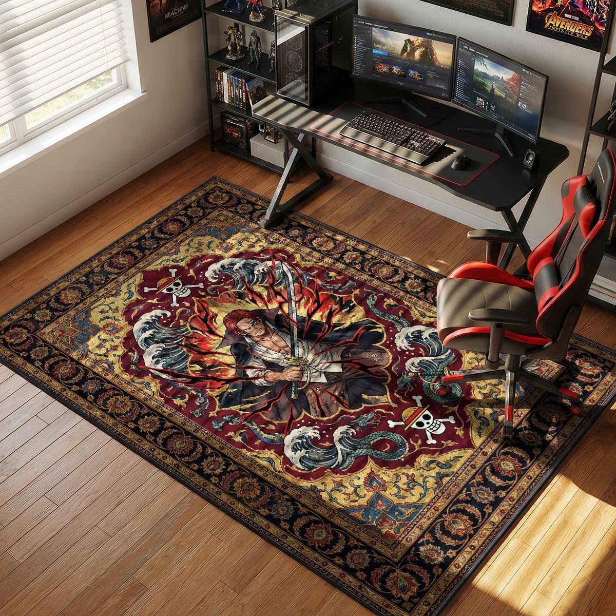 Red Hair themed area rug for home decor fans