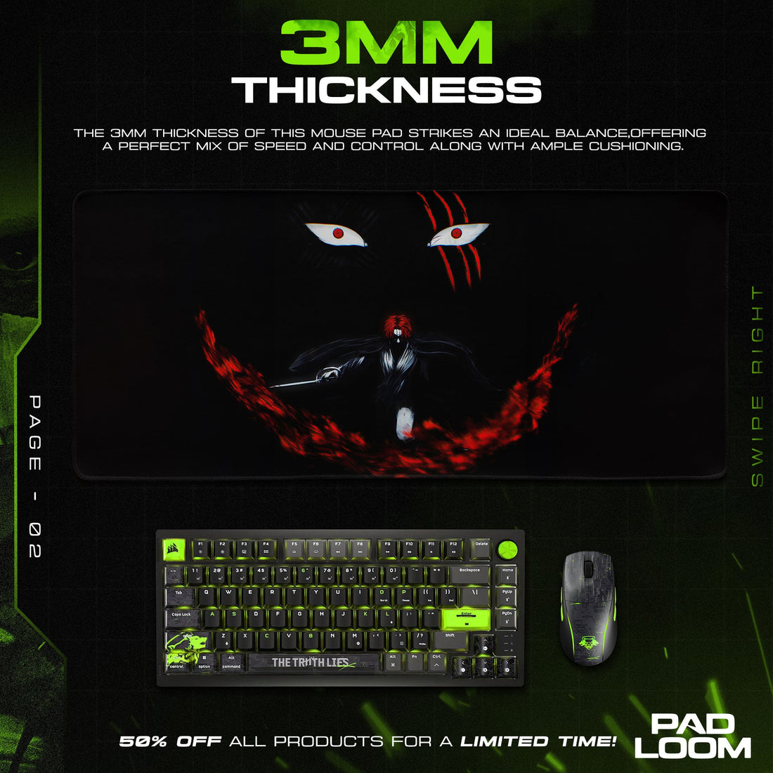 Shanks Mouse Pad - Dark Conqueror Anime Desk Mat Padloom