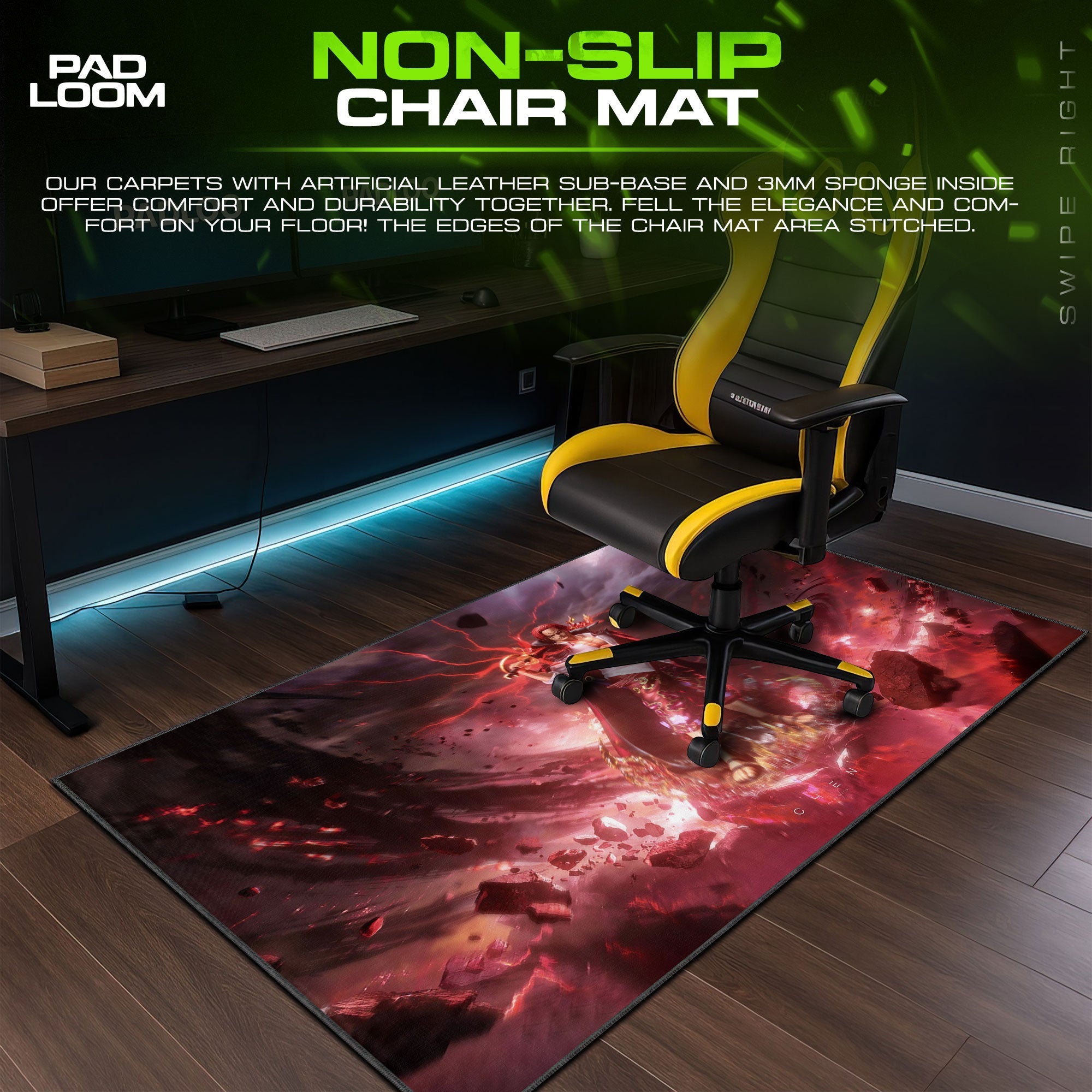 Shanks Mouse Pad - Haki Storm Anime Desk Mat Padloom
