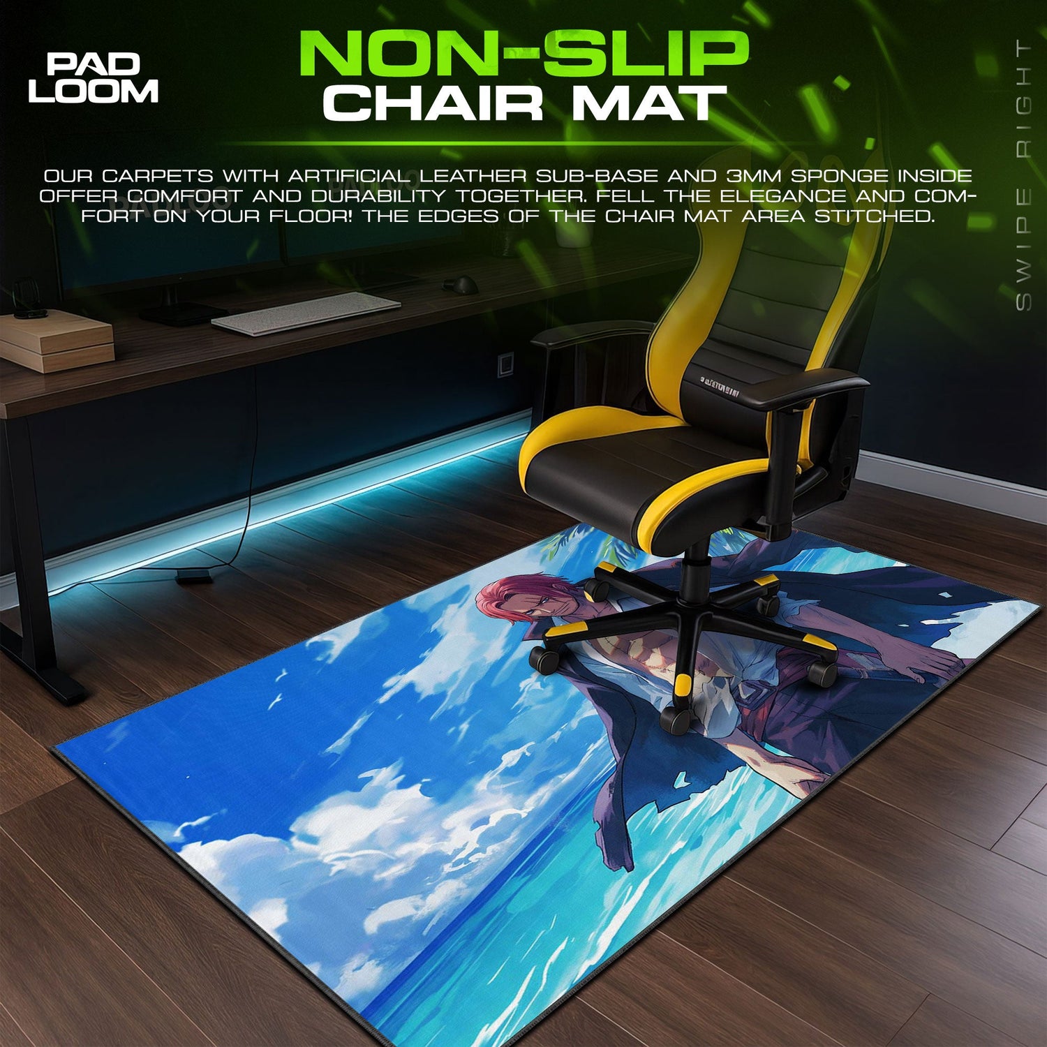 Shanks Mouse Pad - Dark Conqueror Anime Desk Mat Padloom