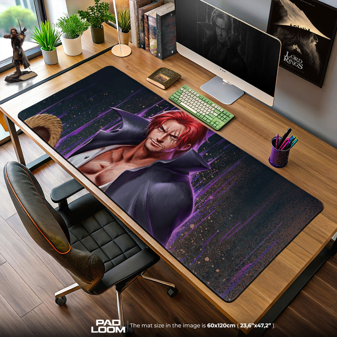 Shanks Mouse Pad - Red-Haired Pirate Desk Mat Padloom