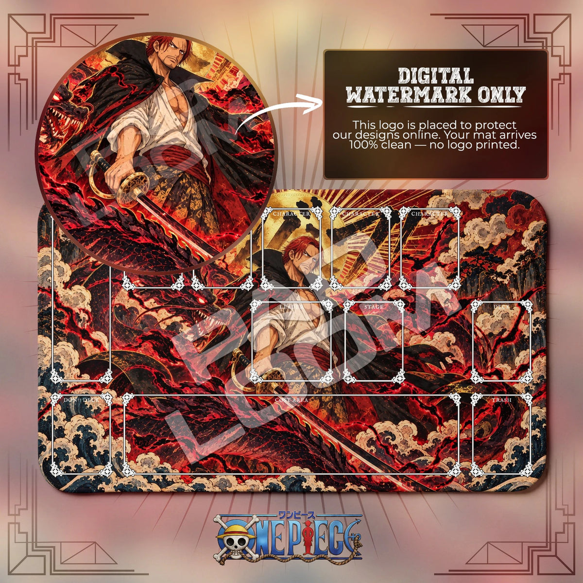 Shanks Red Dragon Playmat - One Piece Mat