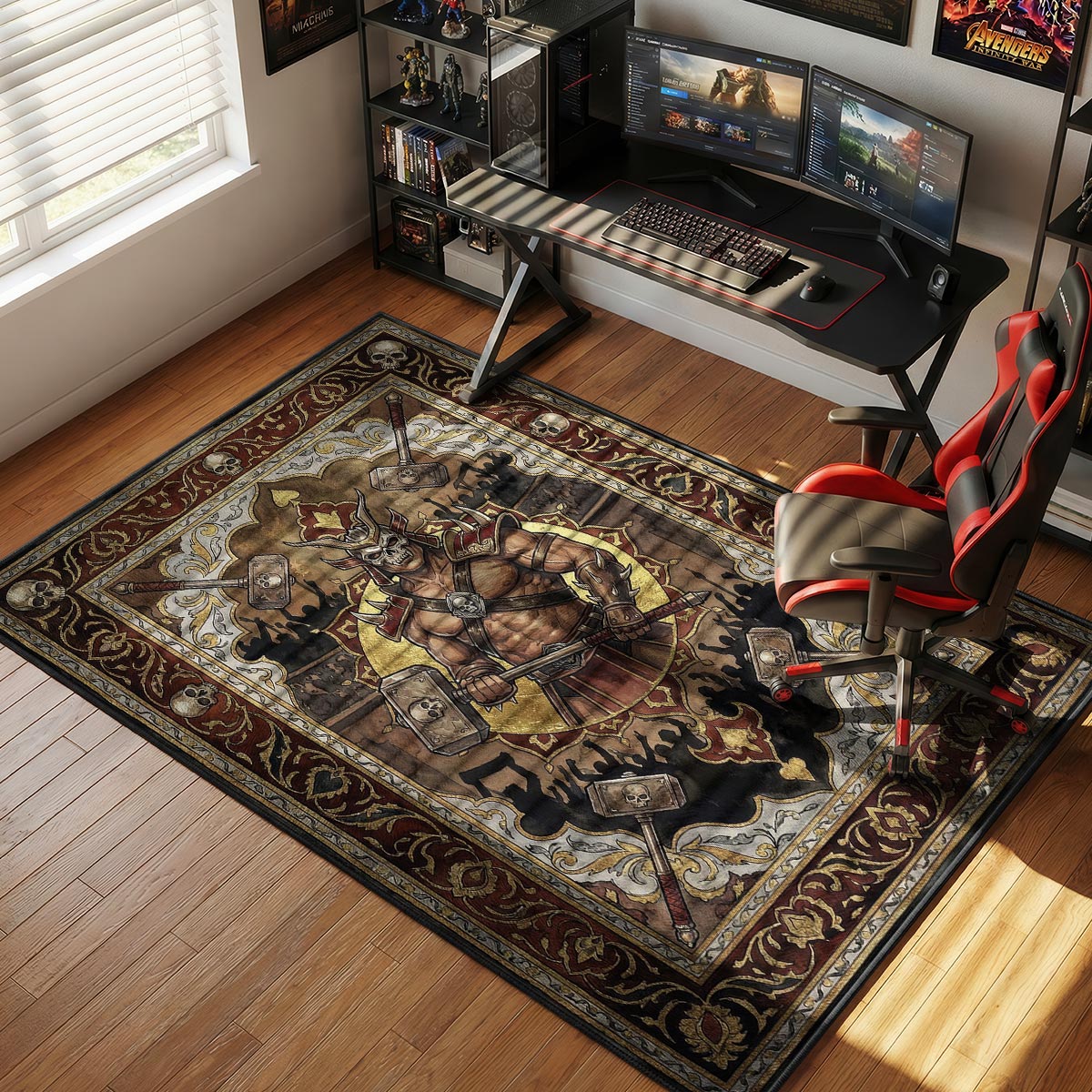 Shao Kahn Wrath Hammer Rug - Mortal Kombat Chair Mat