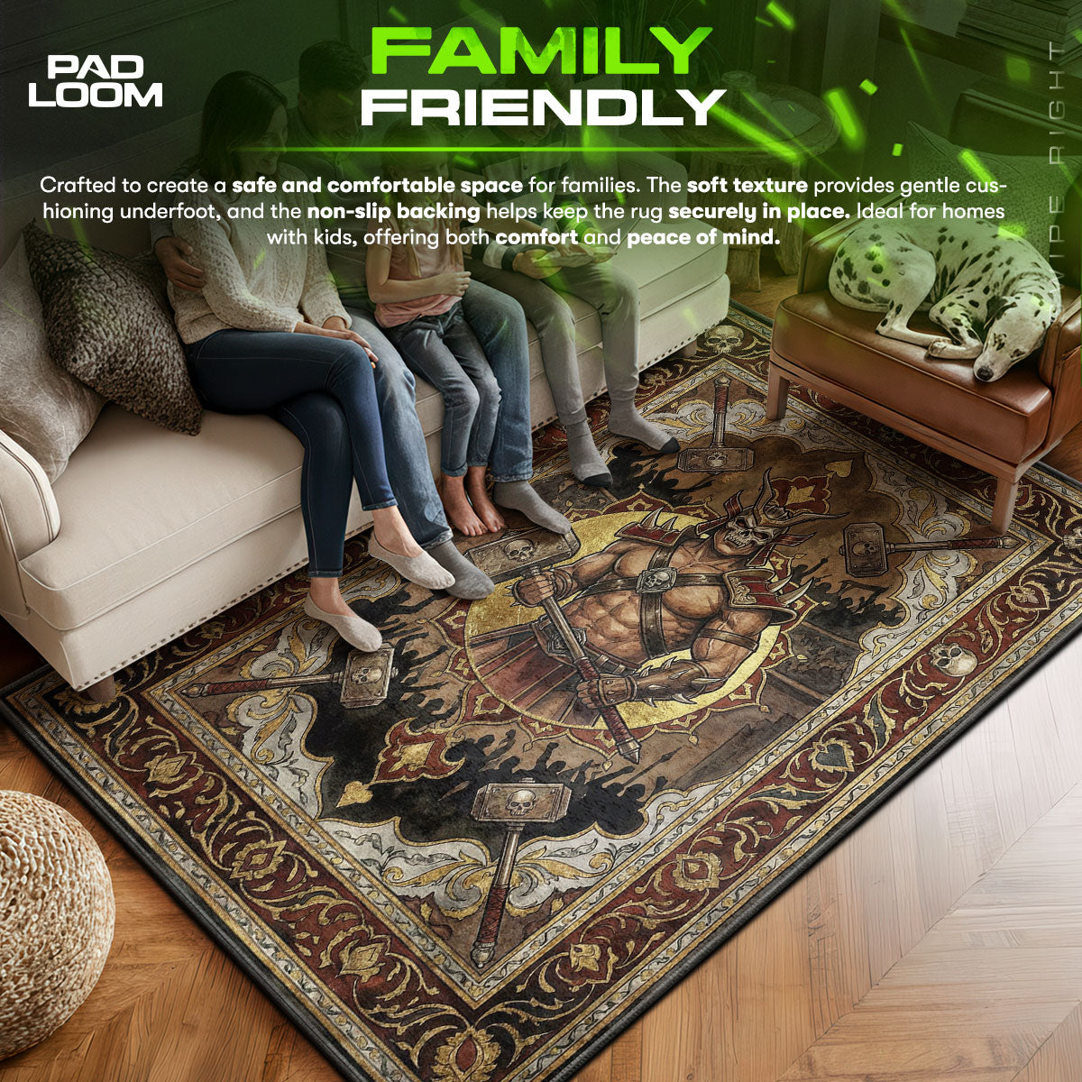 Shao Kahn Wrath Hammer Rug - Mortal Kombat Chair Mat