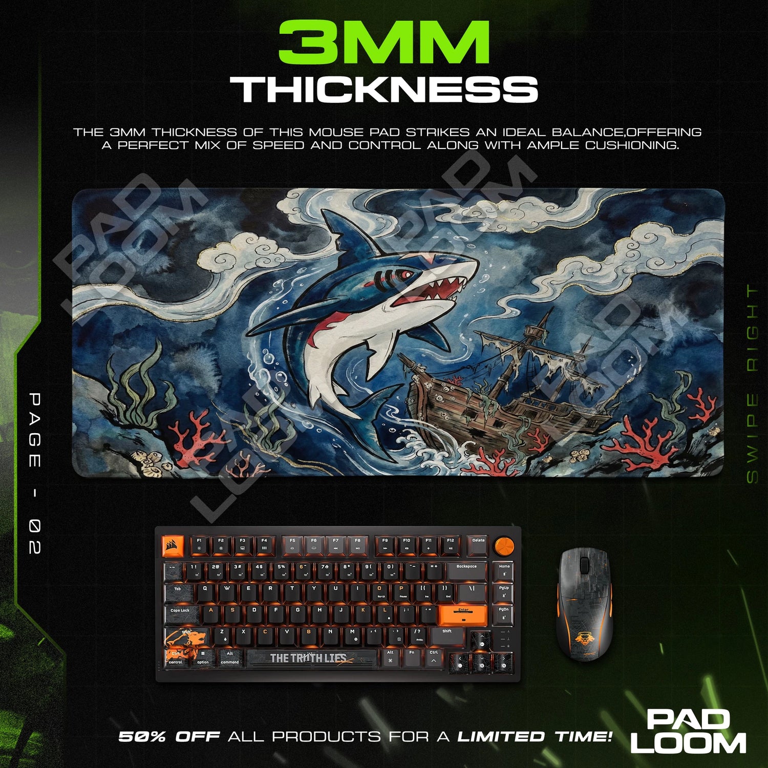 Sharpedo Shipwreck Mouse Pad - Pokemon Desk Mat