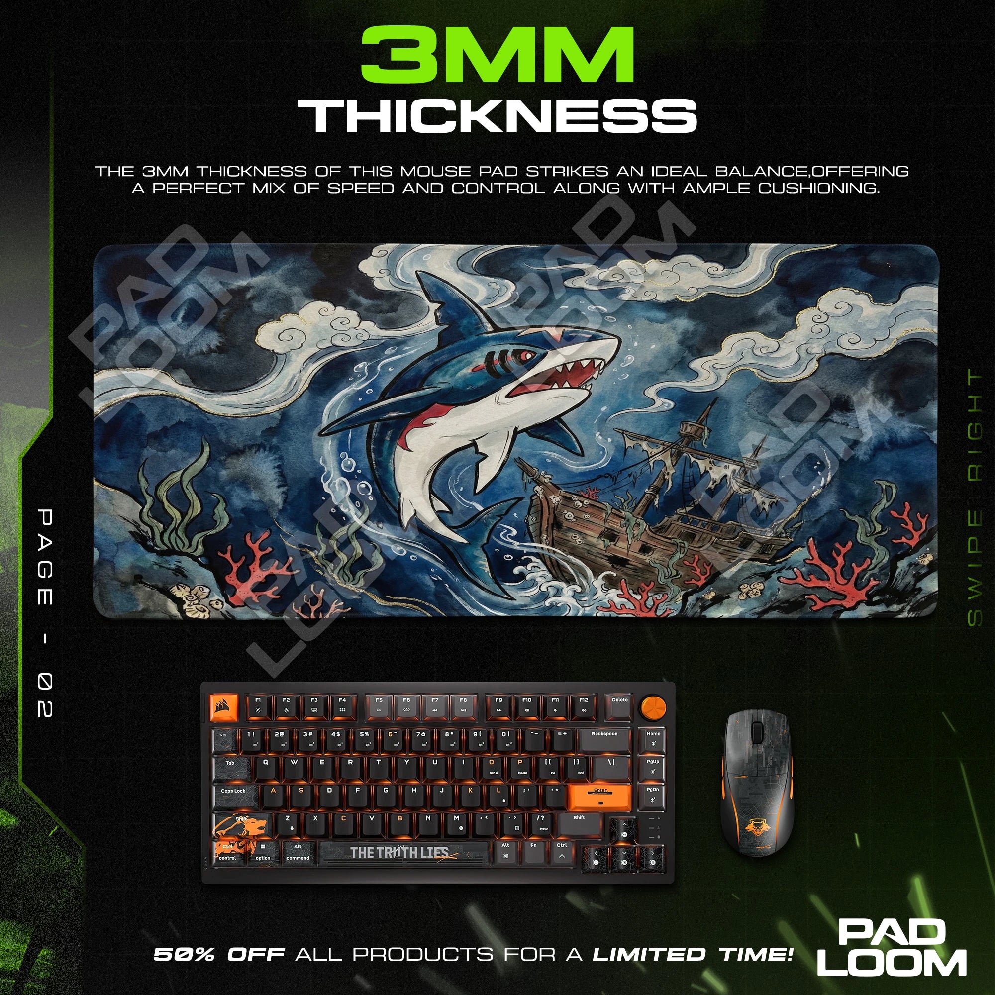 Sharpedo Shipwreck Mouse Pad - Pokemon Desk Mat