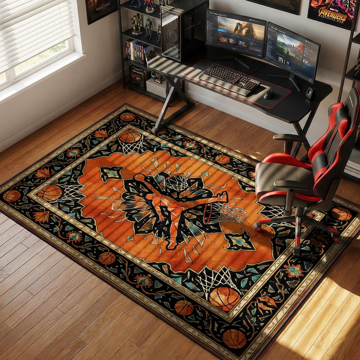 Shattered Court Jump Sneakerhead Floor rug — main product view