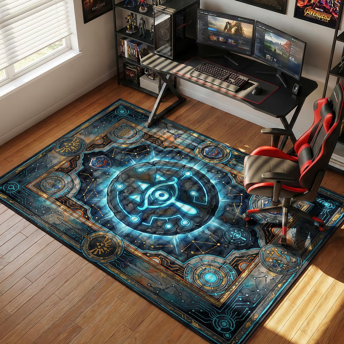 Sheikah Eye Ancient Tech Rug - Zelda Chair Mat
