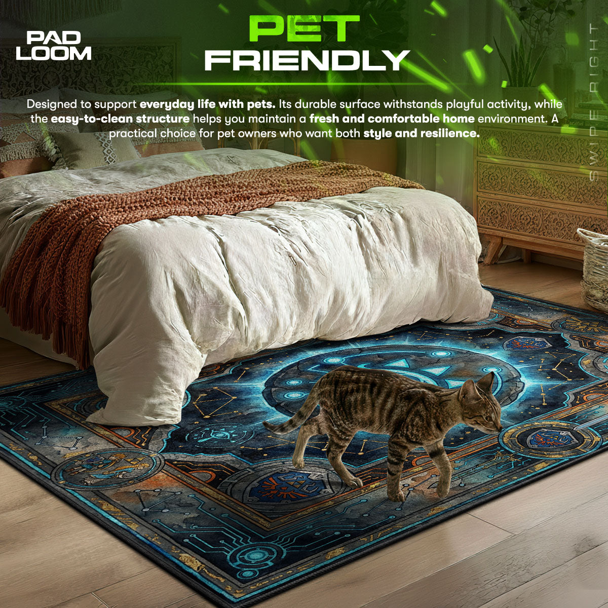 Sheikah Eye Ancient Tech Rug - Zelda Chair Mat