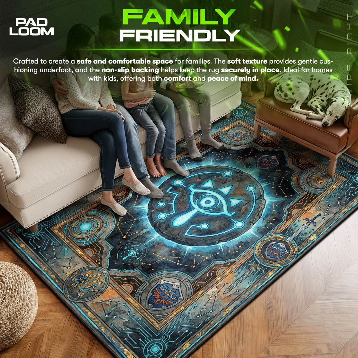 Sheikah Eye Ancient Tech Rug - Zelda Chair Mat