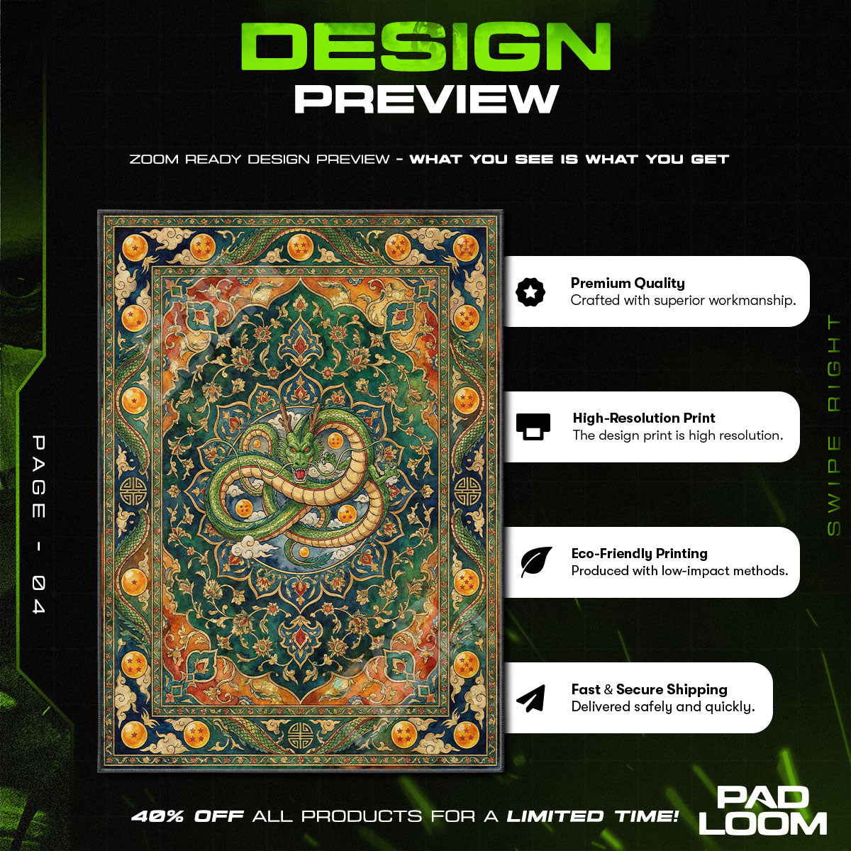 Chair character design printed on rug