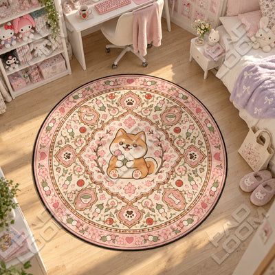 Shiba Inu Dango Round Rug - Anime Chair Mat