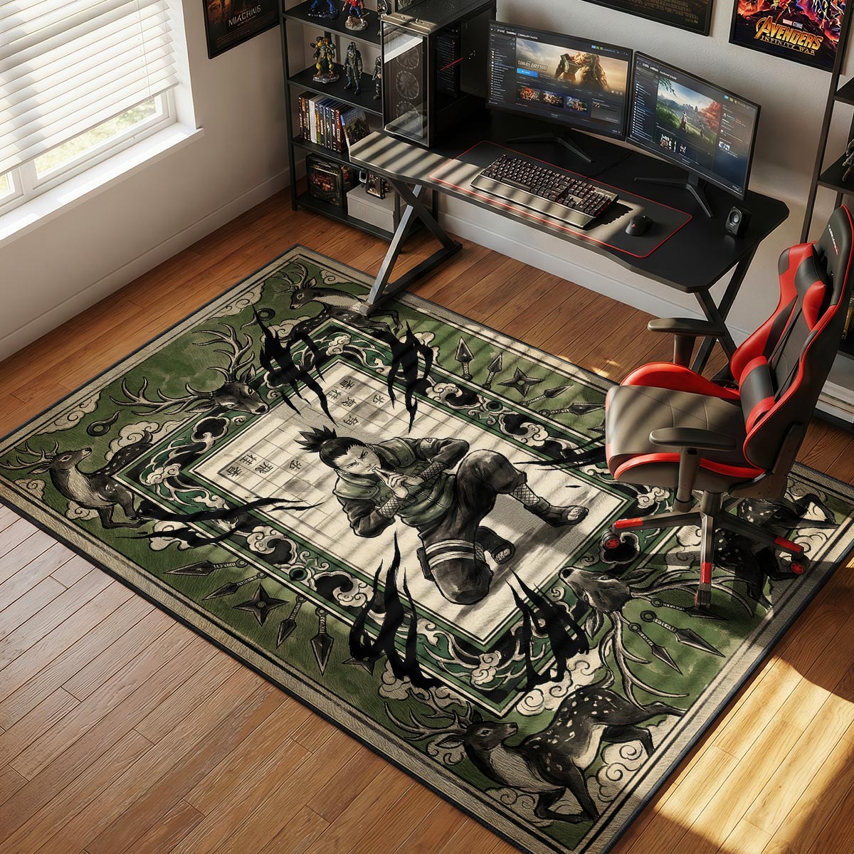 Shikamaru Shadow Art Rug - Naruto Shippuden Chair Mat