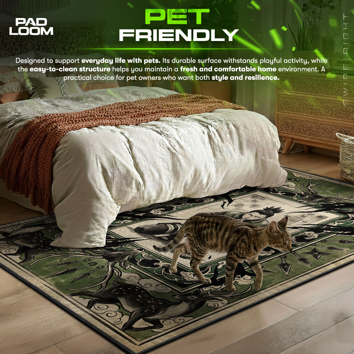 Shikamaru Shadow Art Rug - Naruto Shippuden Chair Mat