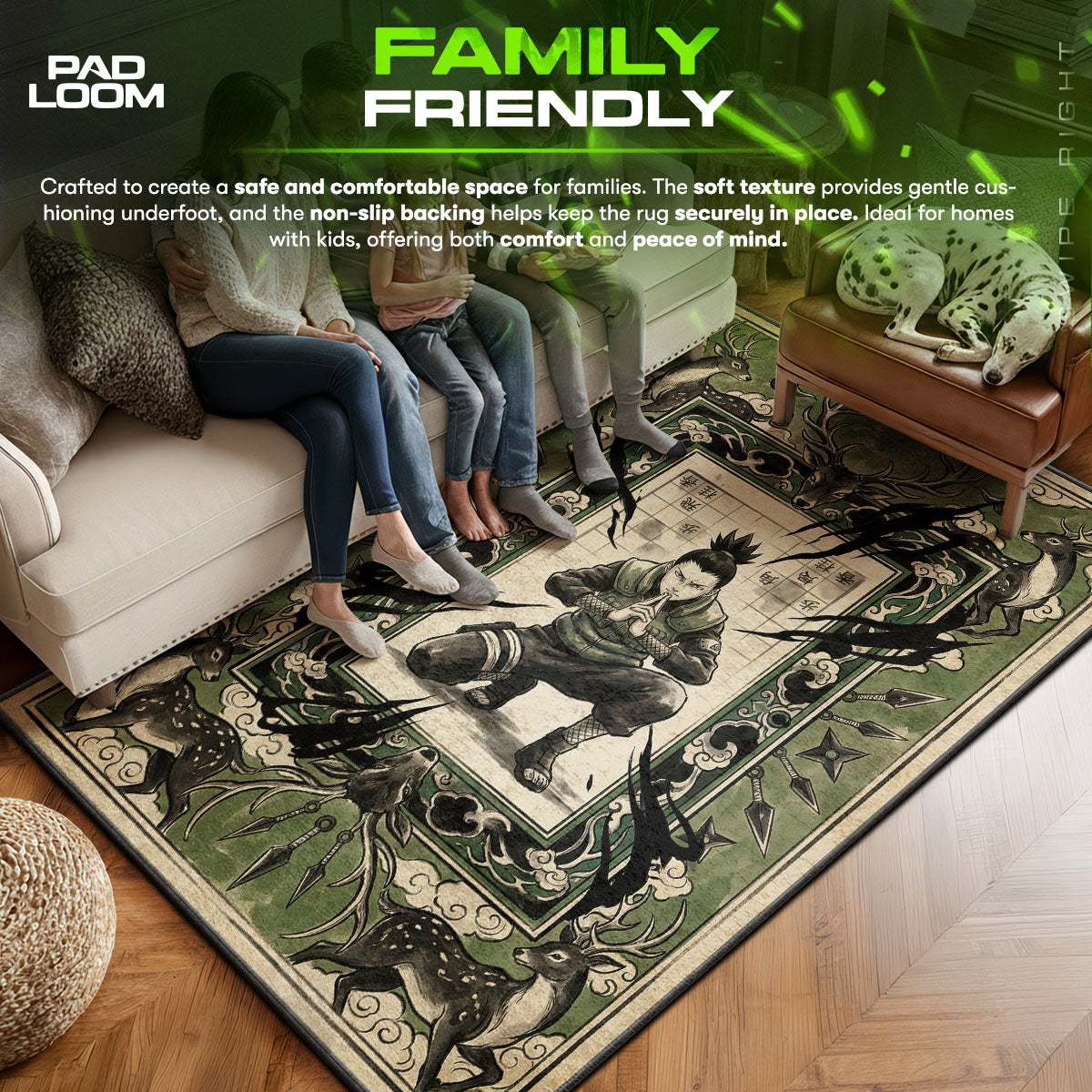 Shikamaru Shadow Art Rug - Naruto Shippuden Chair Mat