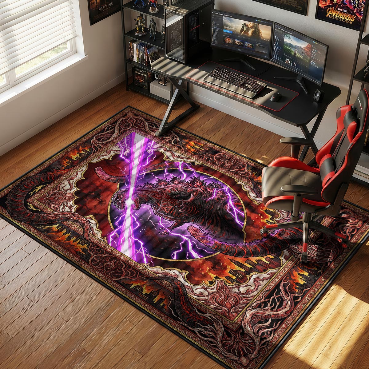 Shin Godzilla Purple Beam Room rug — main product view