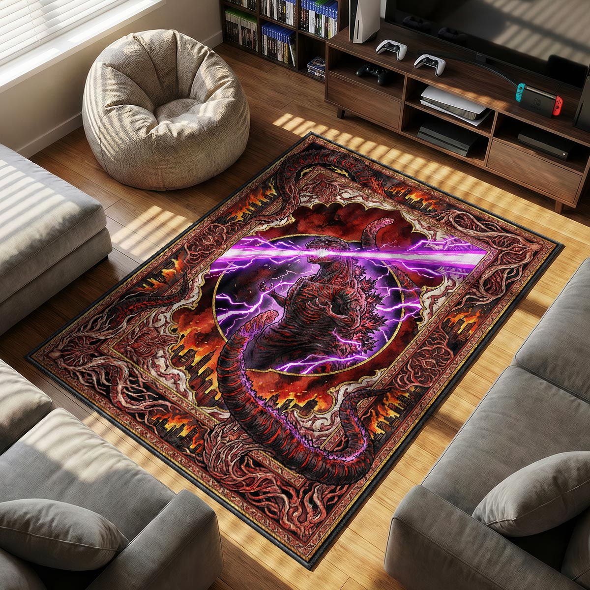 Shin Godzilla themed area rug for Kaiju fans