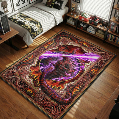 Shin Godzilla Purple Beam Rug - Kaiju Room Mat