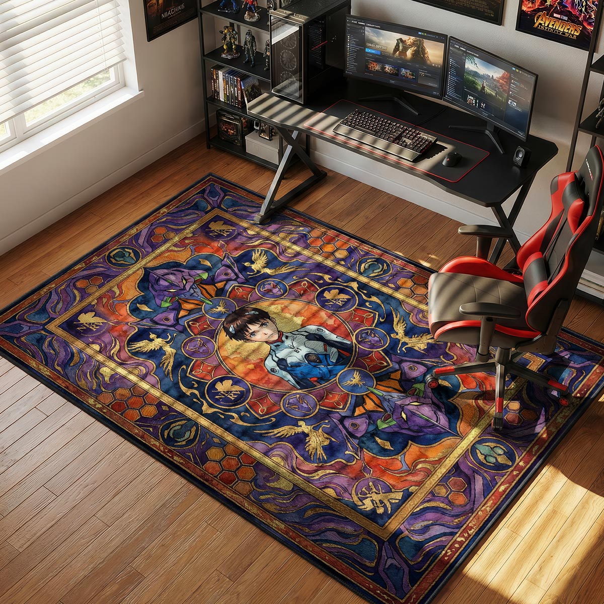 Shinji Ikari Pilot Portrait Rug - Evangelion Chair Mat