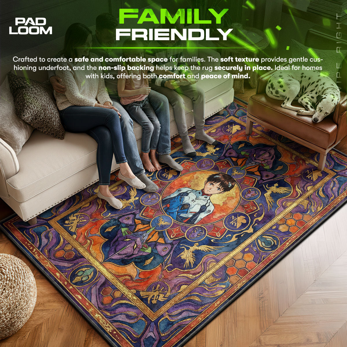 Shinji Ikari Pilot Portrait Rug - Evangelion Chair Mat