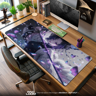 Shinobu Insect Dance Mouse Pad, Demon Slayer Gaming Desk Mat