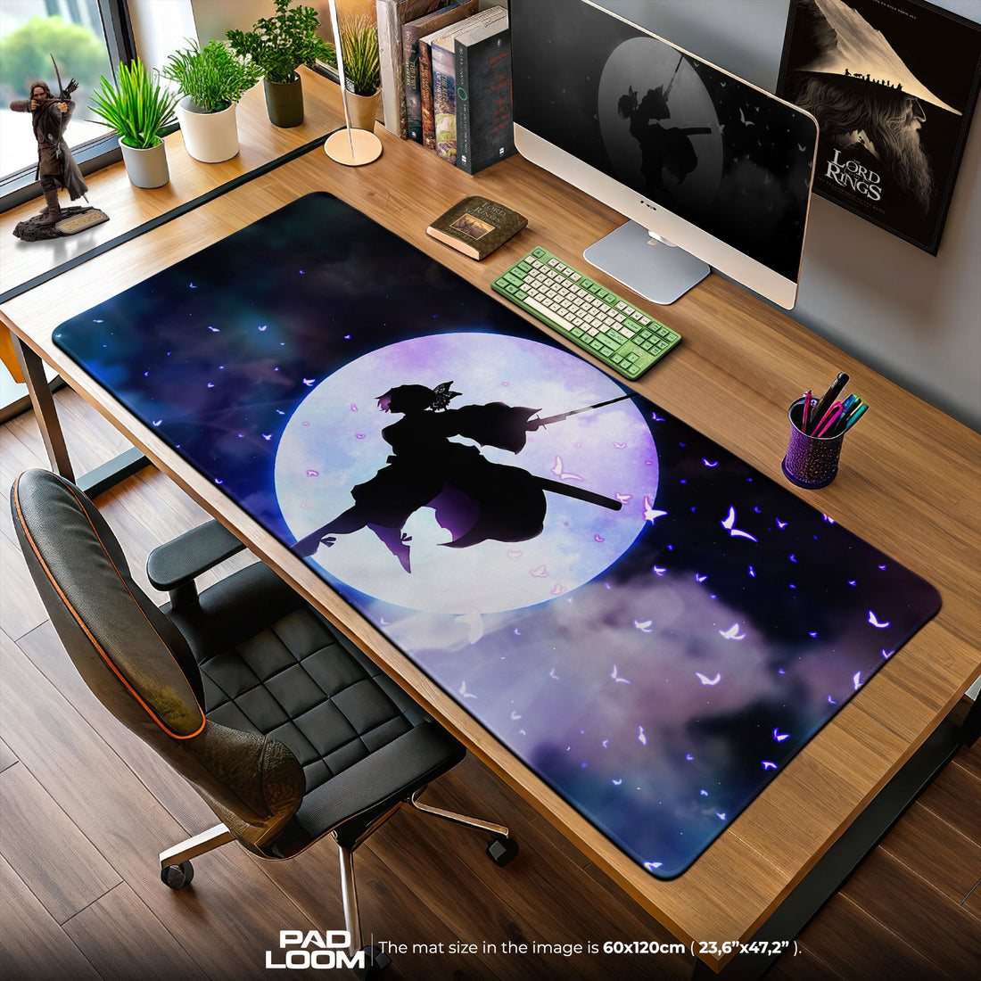 Shinobu Kocho Mouse Pad - Moonlight Grace Anime Desk Mat Padloom
