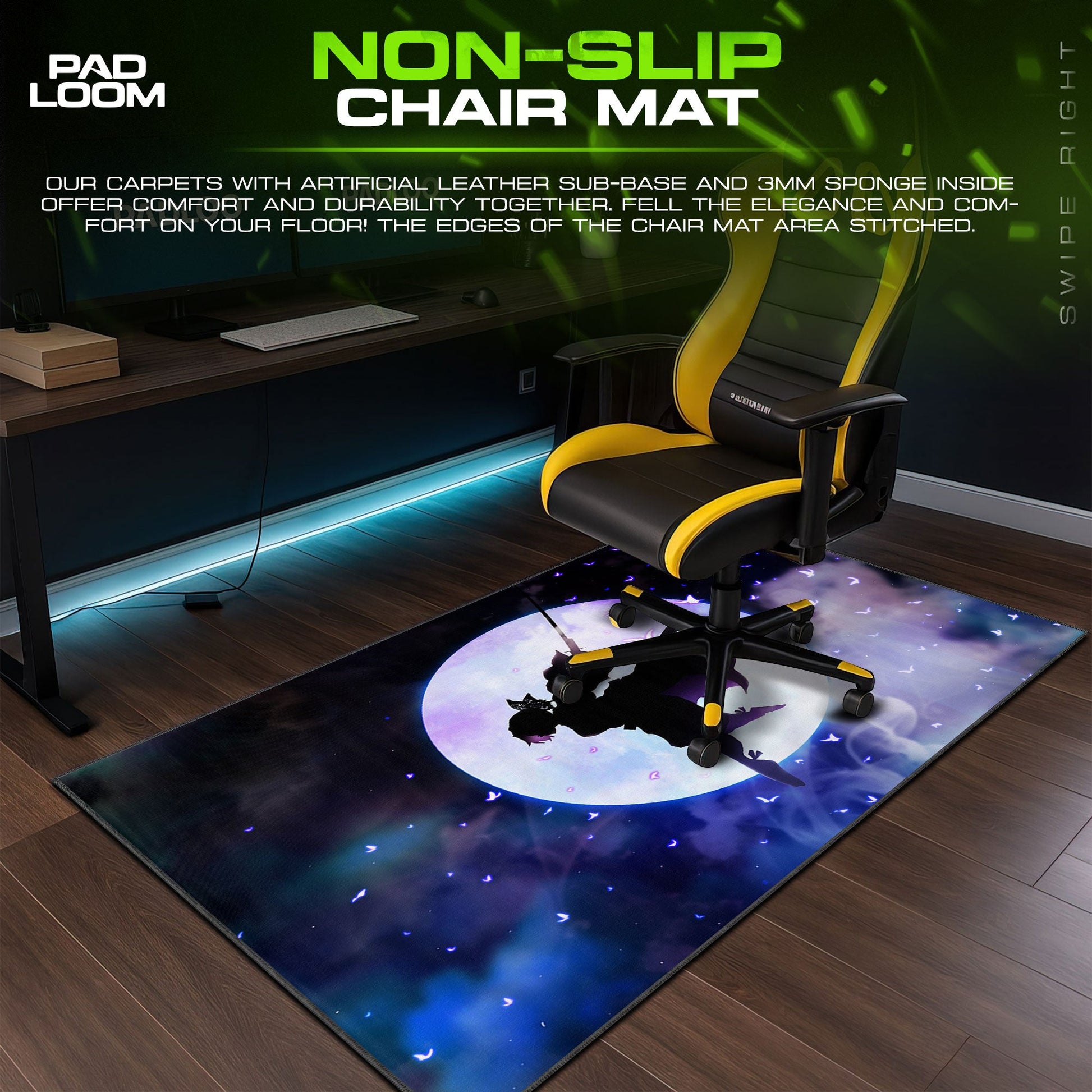 Shinobu Kocho Mouse Pad - Moonlight Grace Anime Desk Mat Padloom