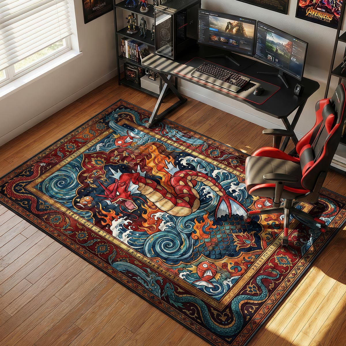 Shiny Gyarados Lake Rage Chair rug — main product view