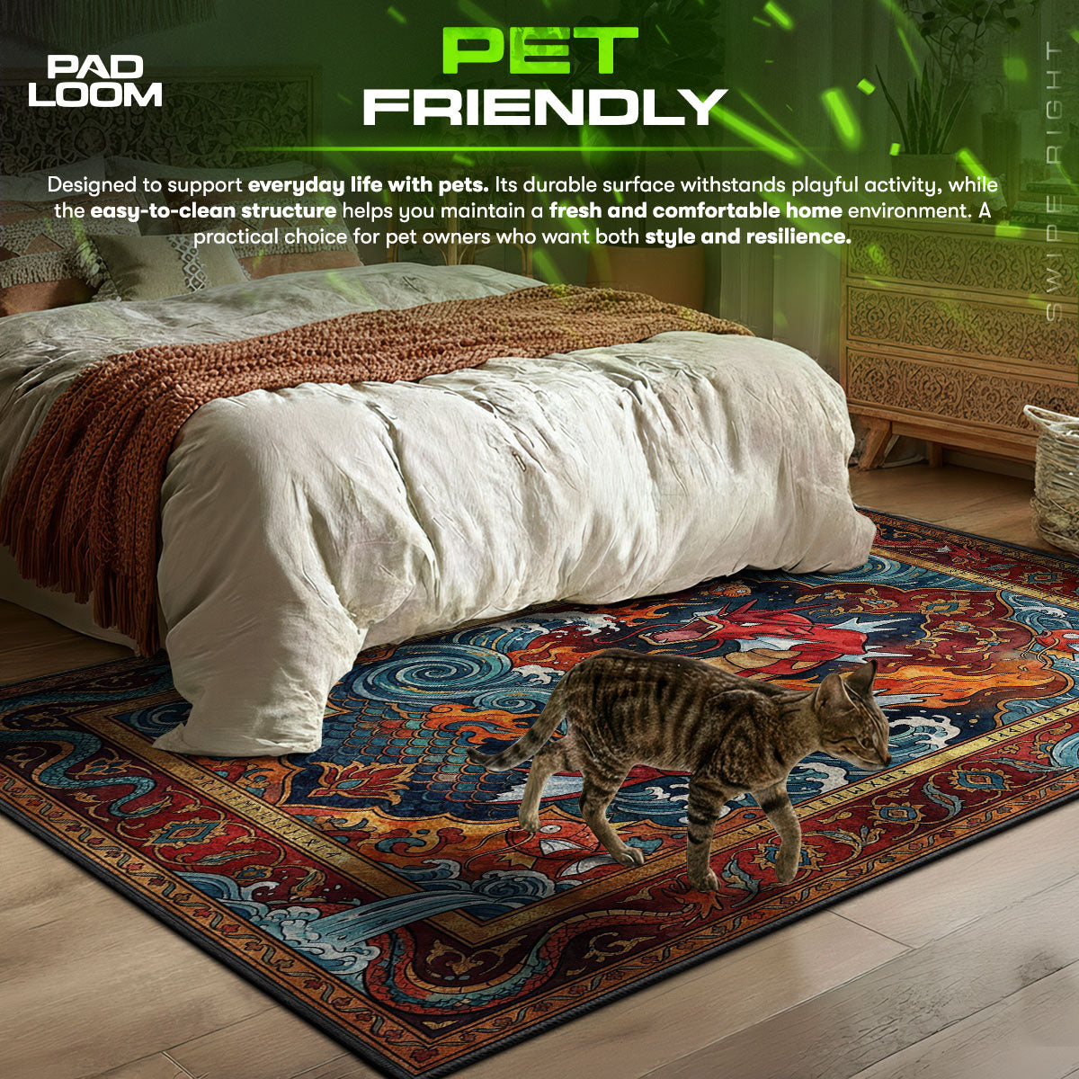 Detailed close-up of Shiny rug pattern