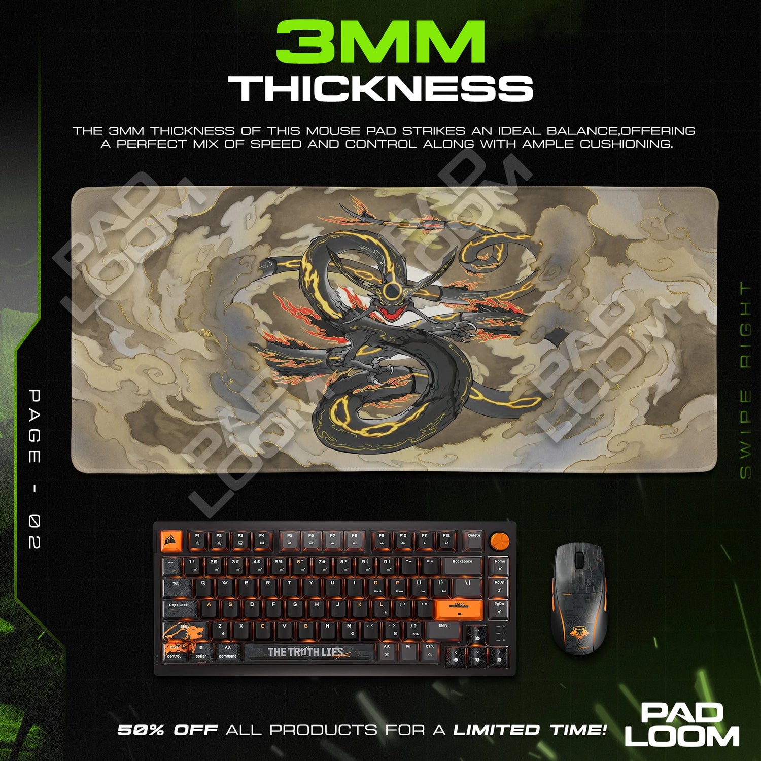 Shiny Rayquaza Storm Mouse Pad - Pokemon Desk Mat