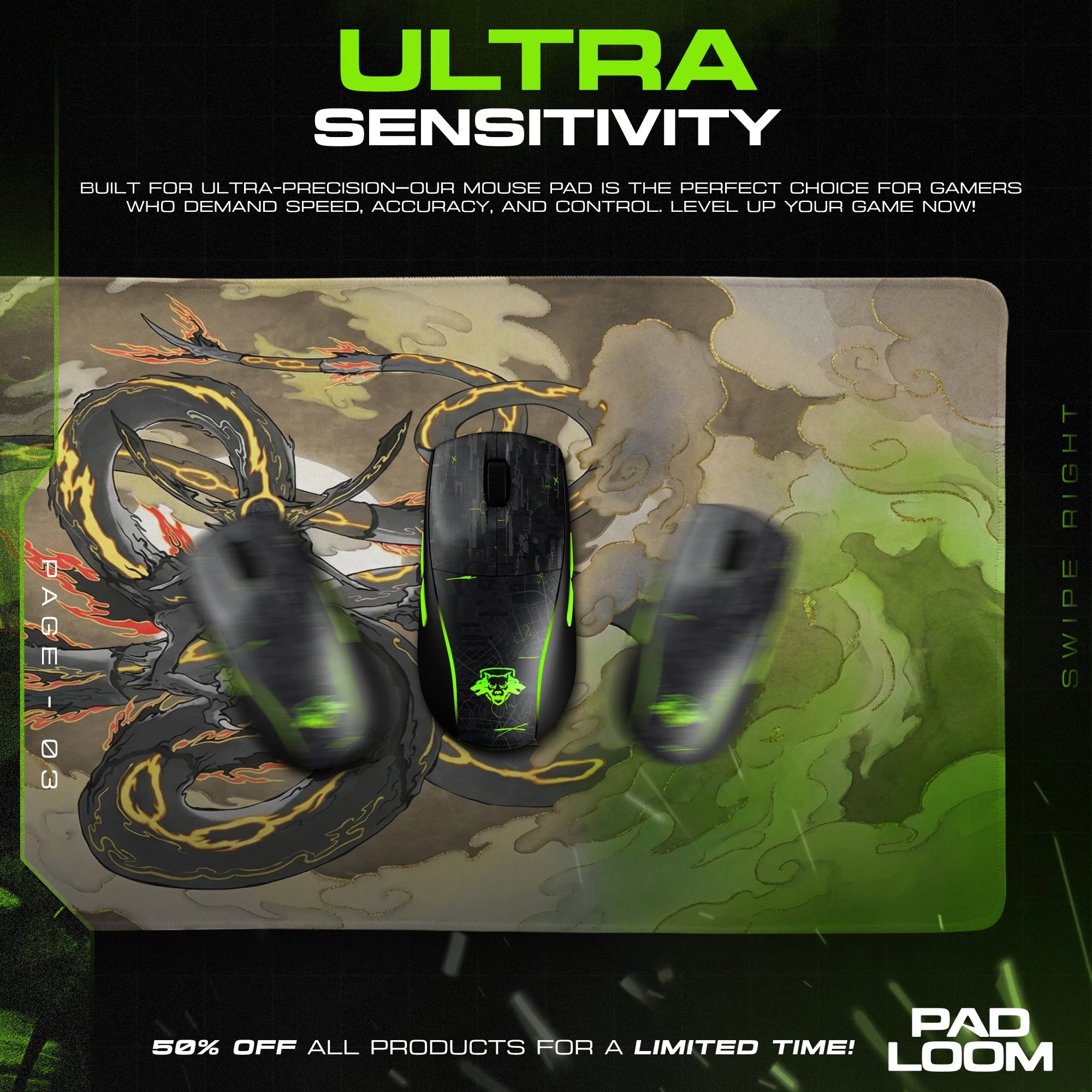 Shiny Rayquaza Storm Mouse Pad - Pokemon Desk Mat