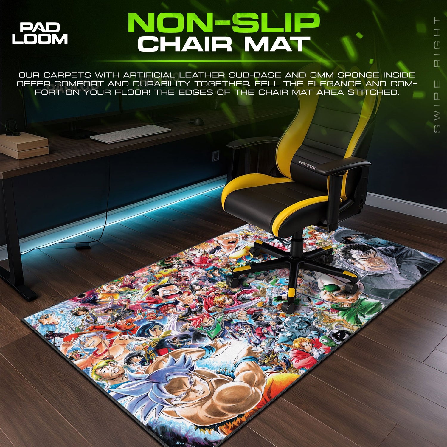 Shonen Jump Mouse Pad, Anime Legends Gaming Desk Mat Padloom