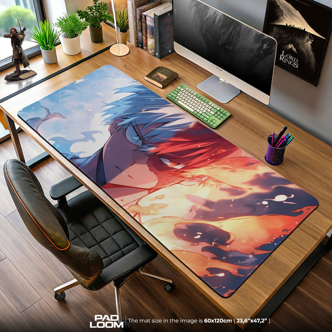 Shoto Todoroki Mouse Pad - Elemental Fury Anime Desk Mat Padloom