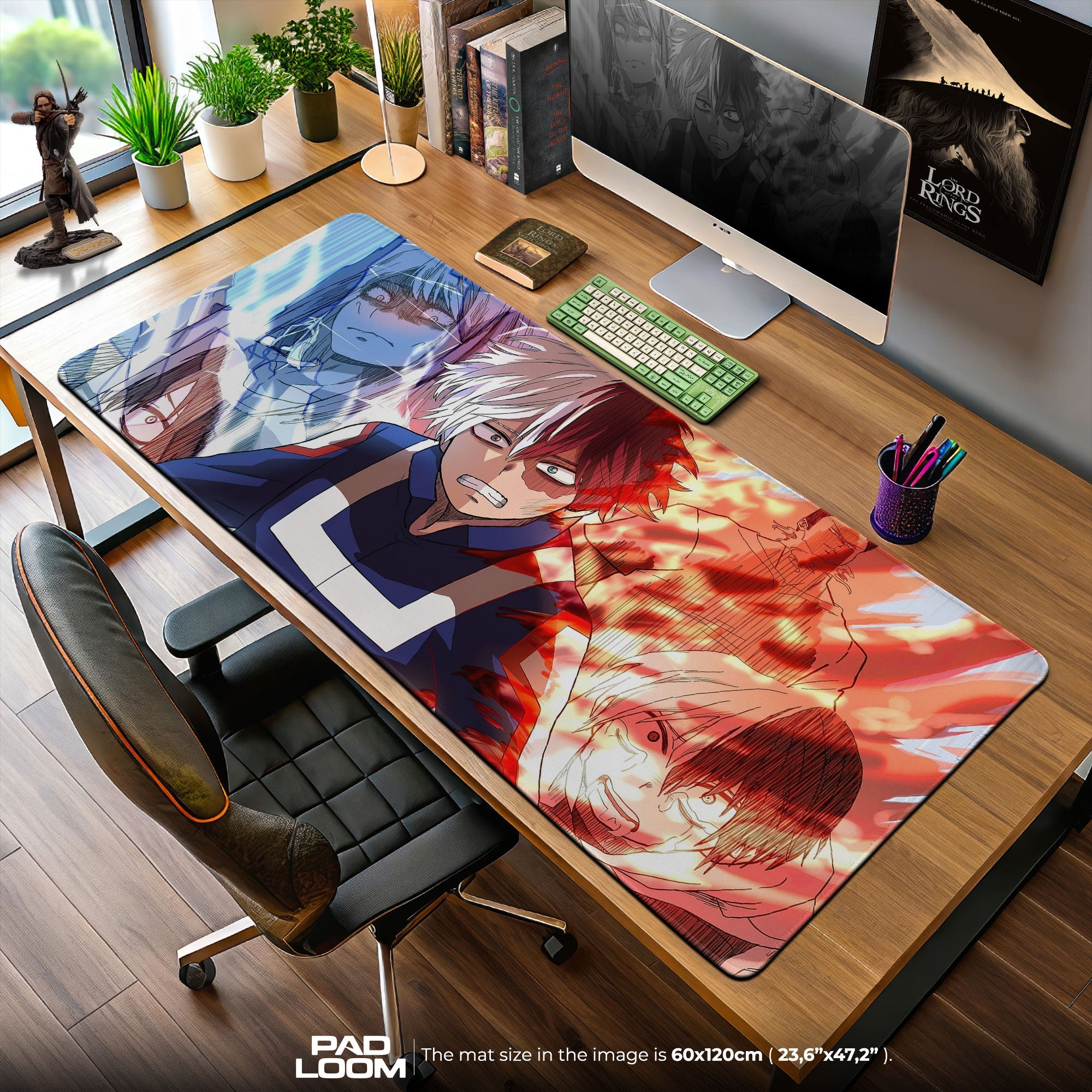 Shoto Todoroki Mouse Pad - Legacy of Fire and Ice Desk Mat – Padloom